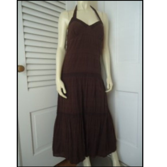 Tommy Hilfiger Maxi Halter Dress 8 Cotton Lined - Picture 5 of 7